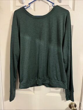 Born Primitive Deep Green Crewneck Split Back Athletic Pullover